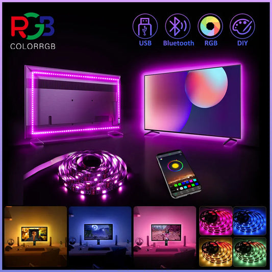 ColorRGB, Backlight for tv , USB Powered LED strip light ,RGB5050 For 24 Inch-60 Inch TV,Mirror,PC, APP Control Bias