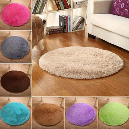 Home Decor Soft Bath Bedroom Non-slip Floor Shower Rug Yoga Plush Round Mat Floor Puzzle Pad Toliet Bathroom Rugs Cushion