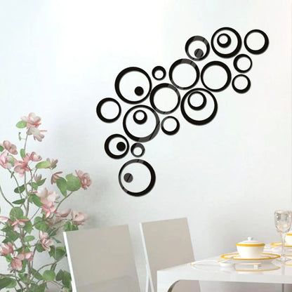 24pcs/lot Acrylic Mirror Surface Polka Dots Circle Wall Stickers For Kids Baby Rooms Home Decor Round Wall Decals DIY Art Mural