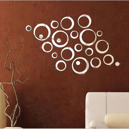 24pcs/lot Acrylic Mirror Surface Polka Dots Circle Wall Stickers For Kids Baby Rooms Home Decor Round Wall Decals DIY Art Mural