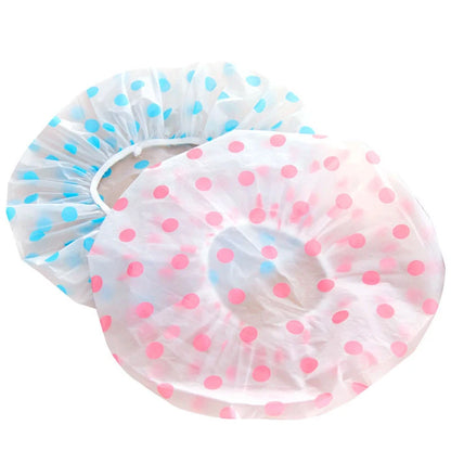 Shower Cap Women Bathroom Hotel Home Shower Bathing Hair Elastic Caps Hats Spa Hair Salon Bonnet Waterproof Hair Cover