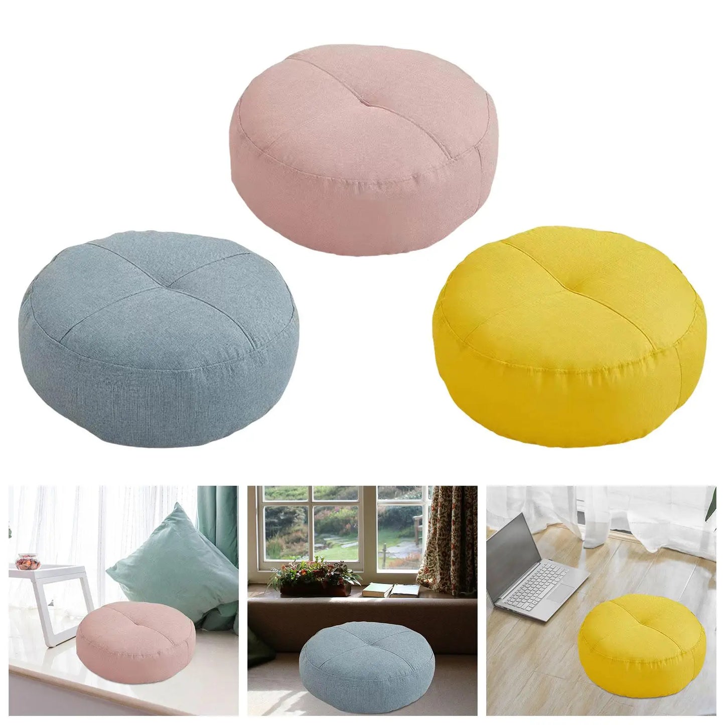 Round Floor Pillow Comfortable Premium Meditation Floor Pillow for Floor Seating Adults Kids Chair Sofa Living Room Balcony