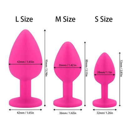 3 Sizes Sex Shop Adult Silicone Jewelry Anal Trainer Sex Prostate Back Yard Toy Anal Butt Plug for Women Man Couple Gay Unisex