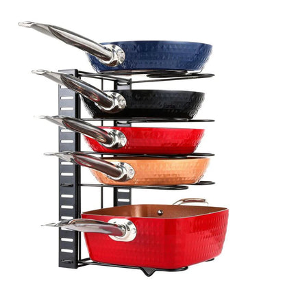 Pots and Pans Organizer Rack Multi-layer Iron Wire Bilateral Pot Cover Storage Rack Pots Lids Storage Holder Kitchen Storage