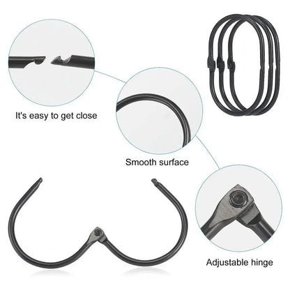 Bathroom Accessories Rust-proof Bathroom Shower Curtain Rings with Smooth Gliding Hooks Set of 12 Anti-drop Tightly Closed for A