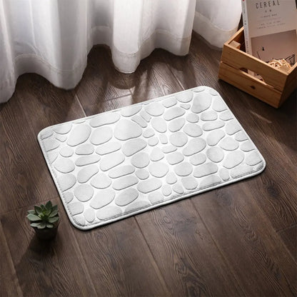 New Mat Non Slip Carpets Cobblestone Embossed Bathroom Bath In Wash Basin Bathtub Side Floor Rug Shower Room Doormat Memory Foam