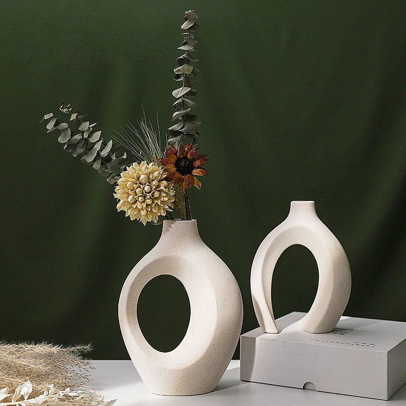 1 Pair of Modern Ceramic Vases For Flowers,Nordic Home Living Room Bedroom Decor,Wedding Party Table Decoration Ornaments