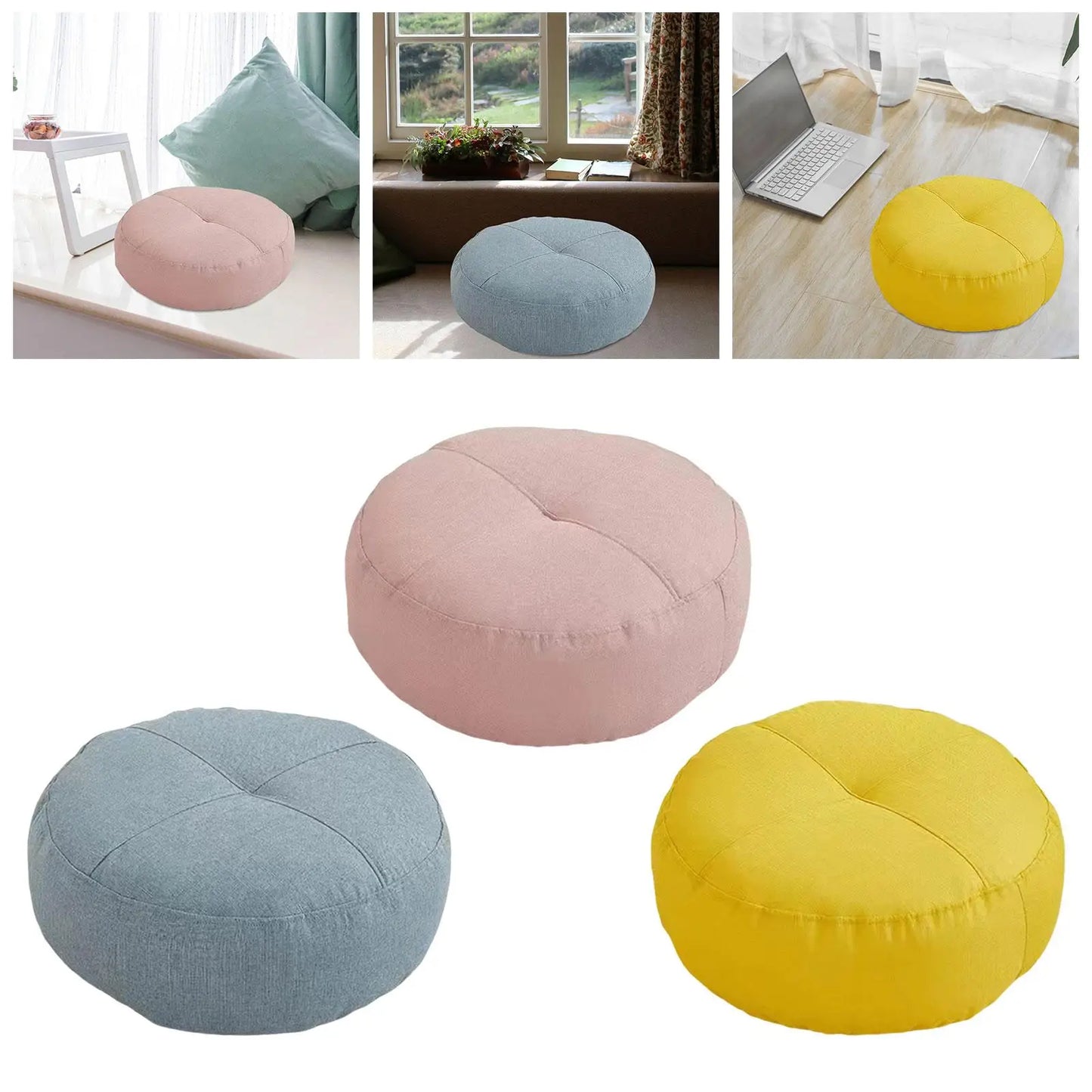 Round Floor Pillow Comfortable Premium Meditation Floor Pillow for Floor Seating Adults Kids Chair Sofa Living Room Balcony