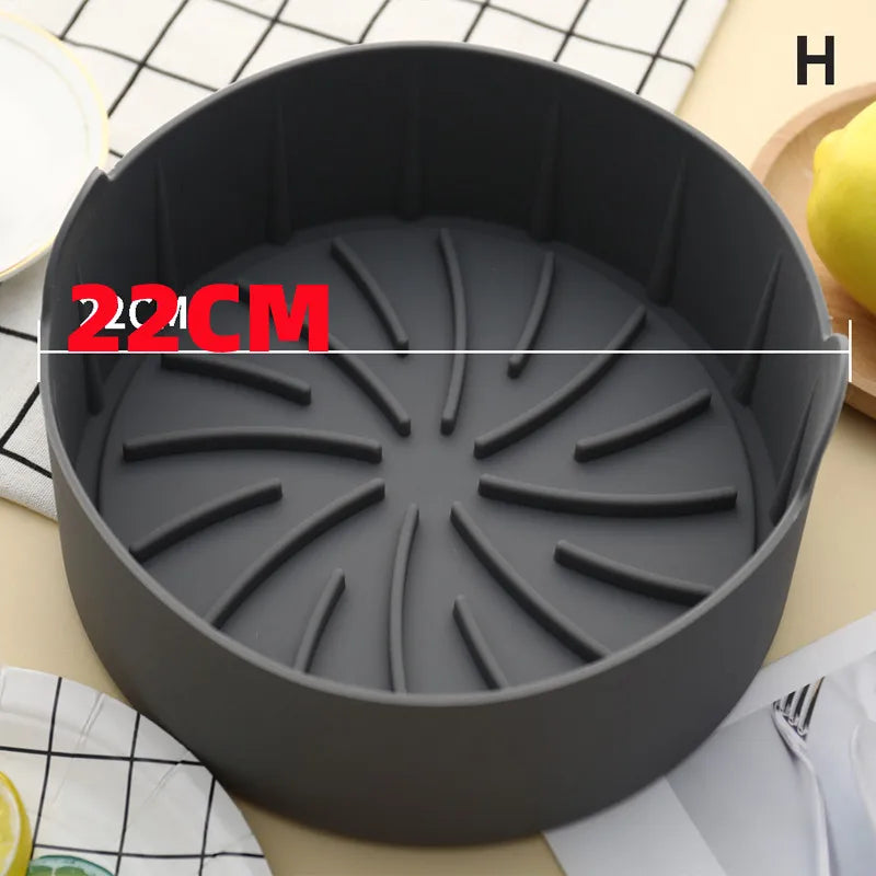 1PC Silicone Air Fryer Liner Basket Square Reusable Air Fryer Pot Tray Heat Resistant Food Baking For Airfryer Oven Accessories