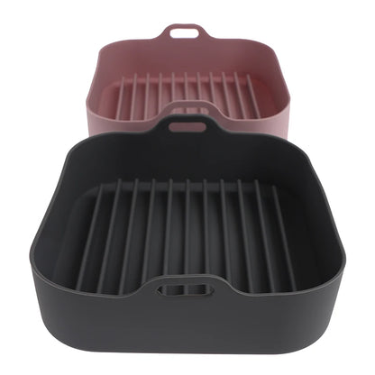 1PC Silicone Air Fryer Liner Basket Square Reusable Air Fryer Pot Tray Heat Resistant Food Baking For Airfryer Oven Accessories