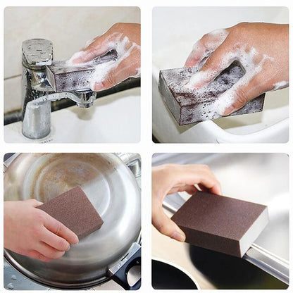 Kitchen Tools Rust Cleaning Removal Sponge Descaling Emery Cleaning Brush Silicon Carbide Descaling Cleaning Brush Stove Top Pot