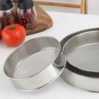 Flour Sieve Flour Sifter Stainless steel Strainer Colander Baking Bar Silvery sifter Cooking Dining home kitchen accessories