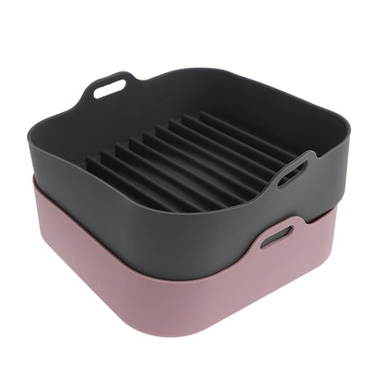 1PC Silicone Air Fryer Liner Basket Square Reusable Air Fryer Pot Tray Heat Resistant Food Baking For Airfryer Oven Accessories