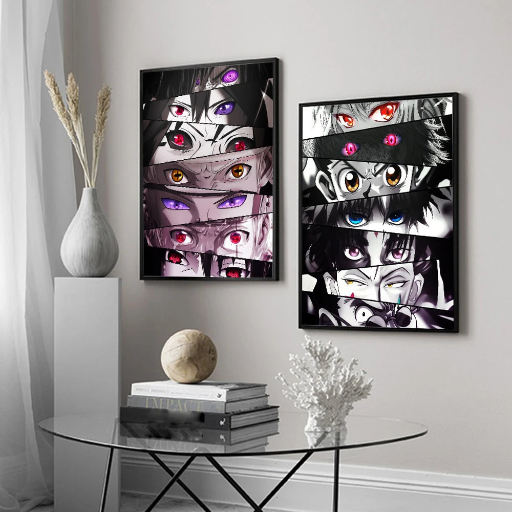 Cartoon Anime Eye Posters and Prints Abstract Canvas Painting Wall Art Pictures for Kids Room Home Decoration Cuadros