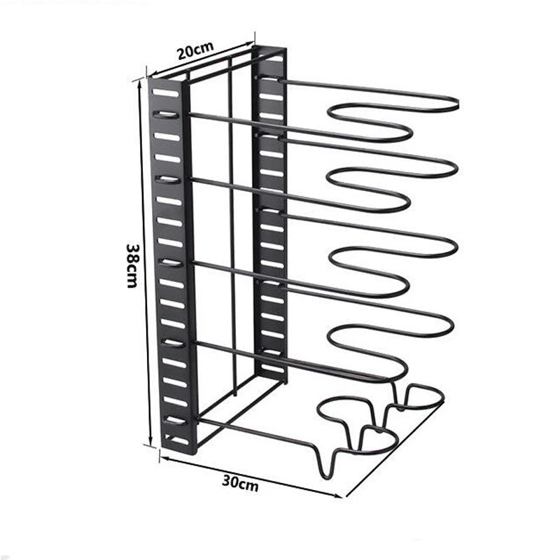 Pots and Pans Organizer Rack Multi-layer Iron Wire Bilateral Pot Cover Storage Rack Pots Lids Storage Holder Kitchen Storage