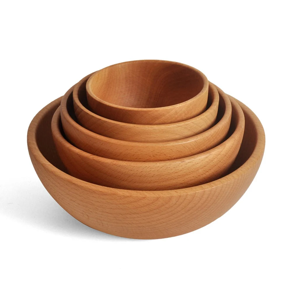 Food Serving Bowl Dessert Bowls Bamboo Rice Bowl Wooden Bowl Wooden Mixing Bowls Bamboo Handmade Wooden Salad Bowl Rice