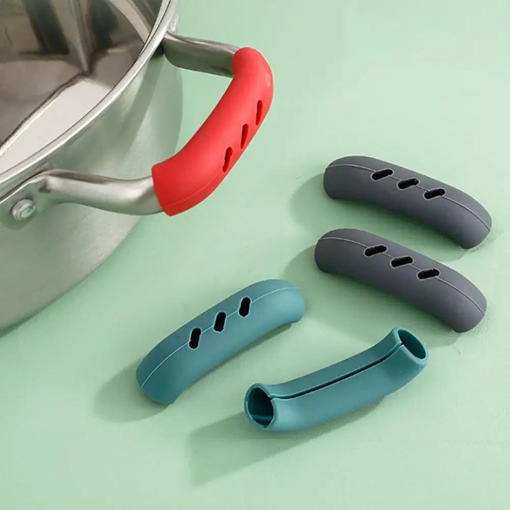 Silicone Hot Handle Holde Non Slip Rubber Pot Holders Heat Pan Handles Cover Grip Resistant Potholde Clip Cast Ear Iron T6r4