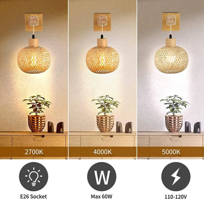 Modern Decoration for House Hand-woven Bamboo Pendant Lamp for Living Room Home Decor Restaurant Decorative Hanging Light