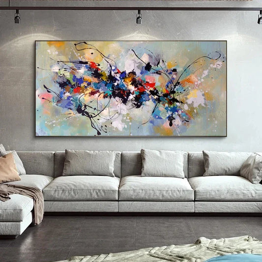 Scandinavian Abstract Wall Art Large Size Colorful Quadros HD Canvas Oil Painting Poster Print Home Bedroom Living Room Decor